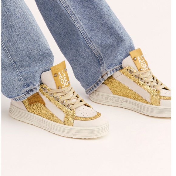 A.S.98 Shoes - A.S.98:  SIMONE METALLIC SNEAKERS